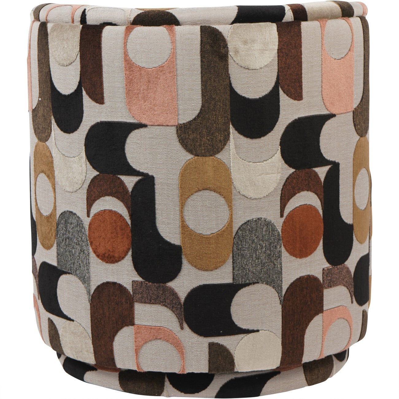 Portico Belgian Geometric Multi Colour Velvet Swivel Chair
